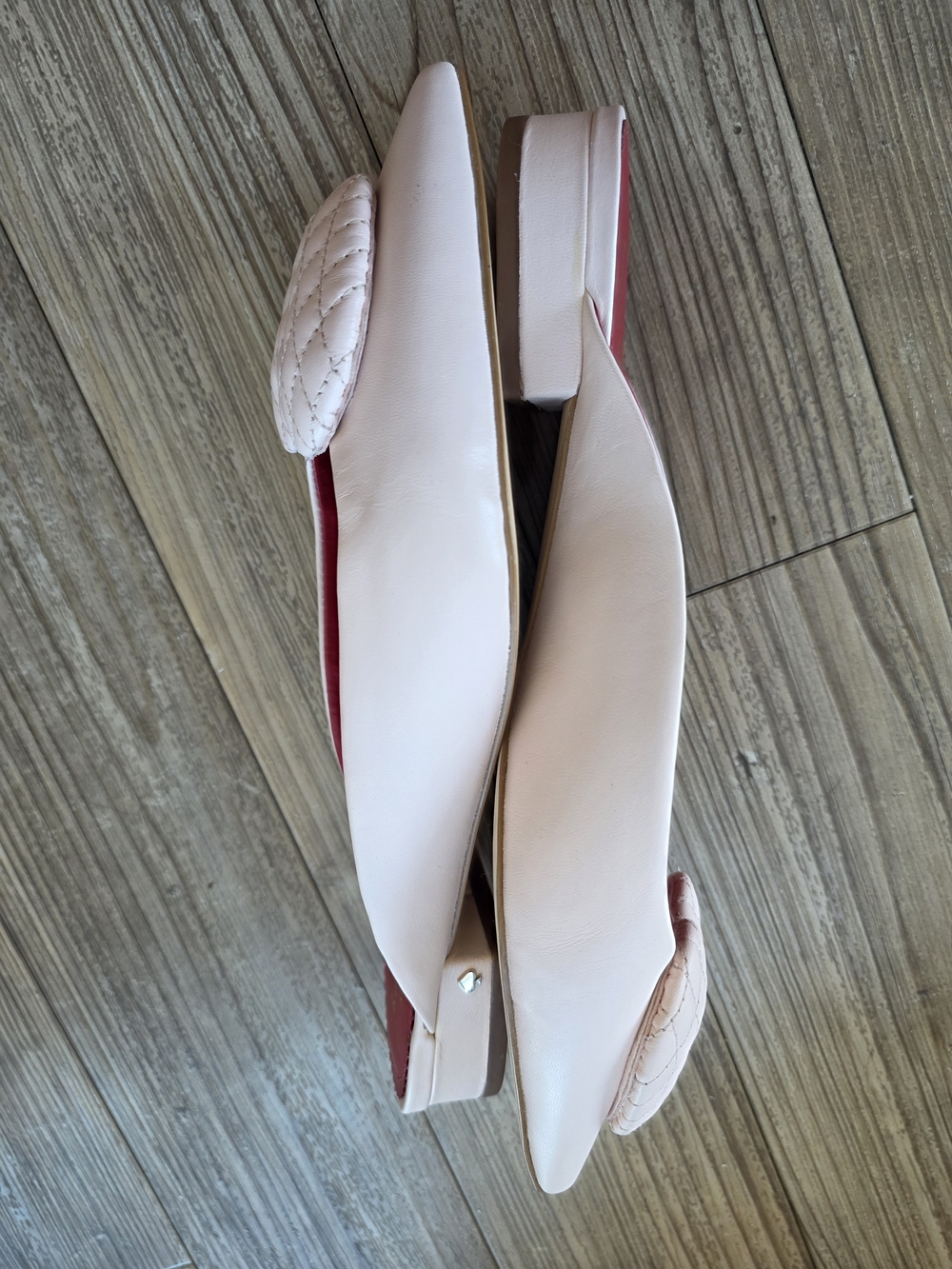 kate spade New York Pink Heart Quilted Pointed Toe Flats - Picture 5 of 8